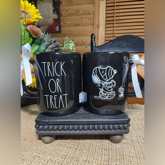 TRICK OR TREAT Rae Dunn SNOOPY & WOODSTOCK HALLOWEEN Mug - Picture 1 of 4